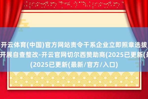开云体育(中国)官方网站责令干系企业立即照章选拔风险截至措施并开展自查整改-开云官网切尔西赞助商(2025已更新(最新/官方/入口)