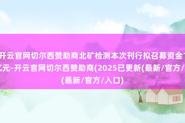 开云官网切尔西赞助商北矿检测本次刊行拟召募资金1.79亿元-开云官网切尔西赞助商(2025已更新(最新/官方/入口)