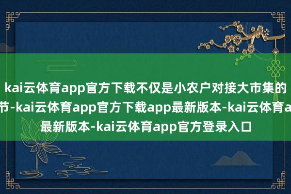 kai云体育app官方下载不仅是小农户对接大市集的联农带农助农关节-kai云体育app官方下载app最新版本-kai云体育app官方登录入口