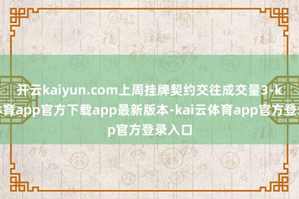 开云kaiyun.com　　上周挂牌契约交往成交量3-kai云体育app官方下载app最新版本-kai云体育app官方登录入口